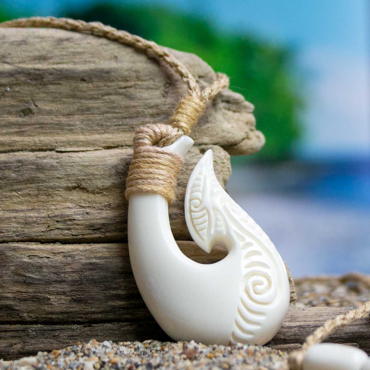 Beachcomber - Pewter Hei Matau Fish Hook Necklace